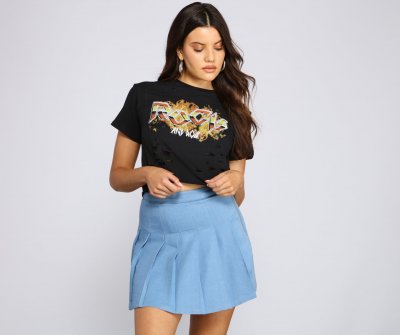 TableClothsUs Rock And Roll Cropped Tee