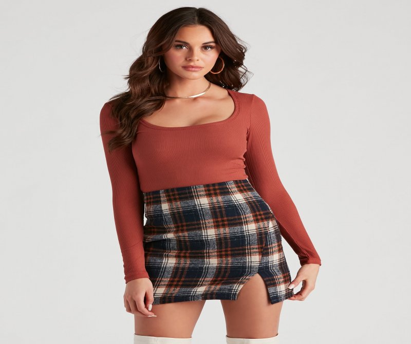 TableClothsUs Versatile Basic Rib Knit Crop Top