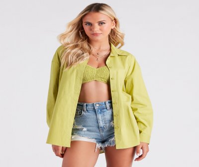 TableClothsUs Beachside Beauty Button-Down Top