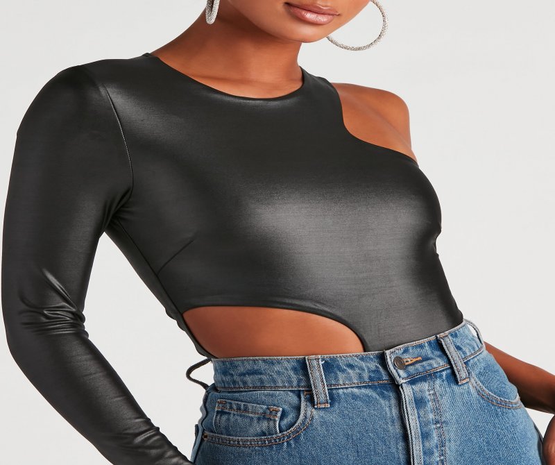 TableClothsUs My Edgy Side One Shoulder Bodysuit