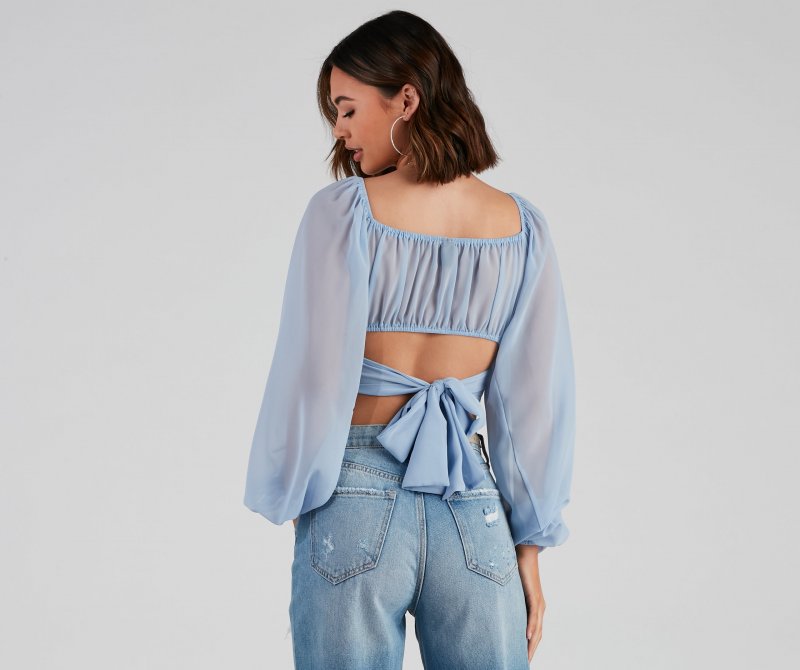 TableClothsUs Such A Daydream Chiffon Crop Top