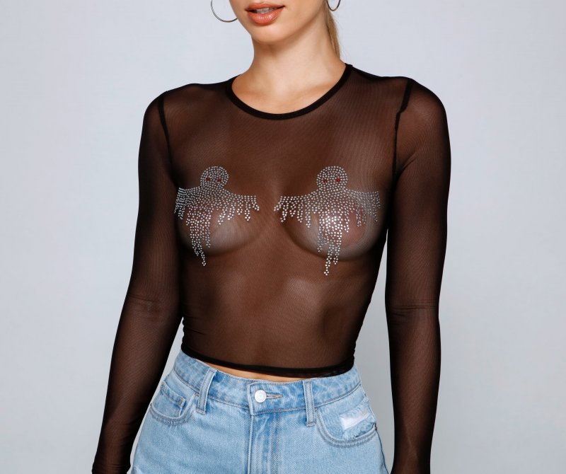 TableClothsUs Haunted Hottie Ghost Mesh Top