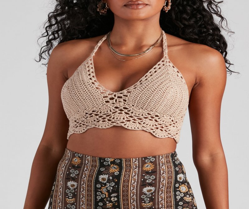 TableClothsUs Dance All Day Crochet Halter Top