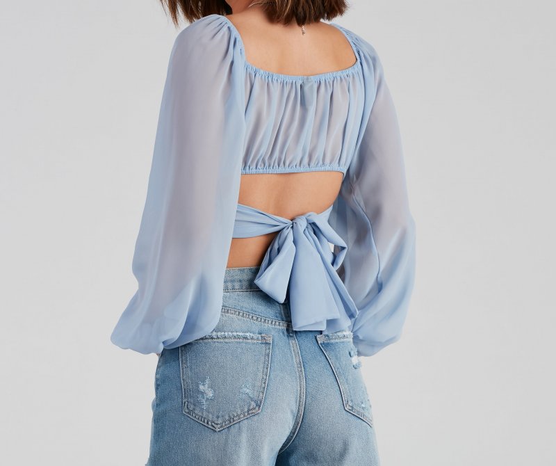 TableClothsUs Such A Daydream Chiffon Crop Top