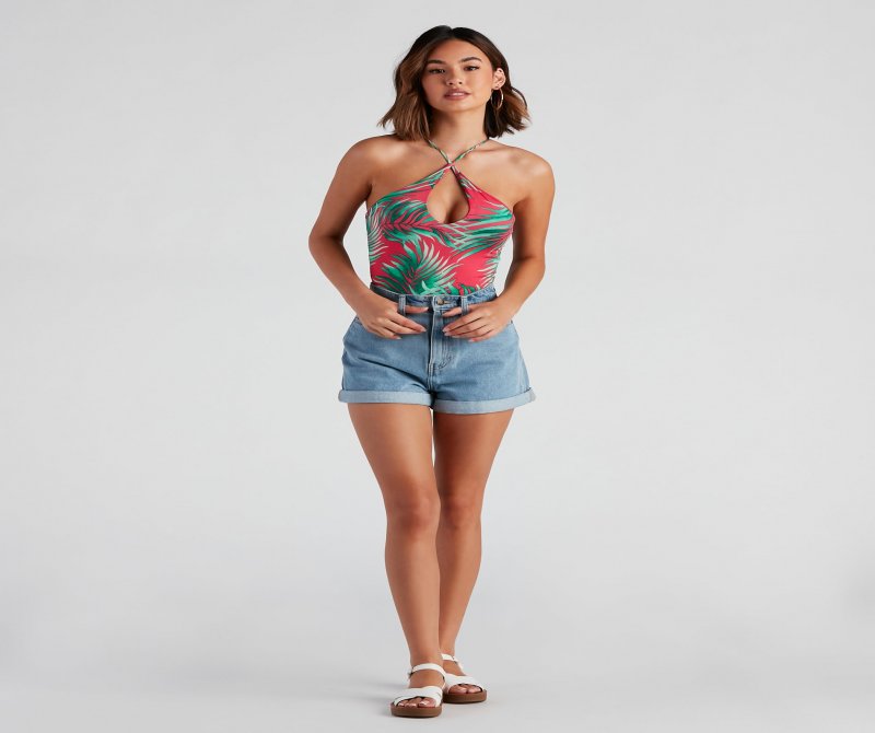 TableClothsUs Summer Sunset Halter Bodysuit