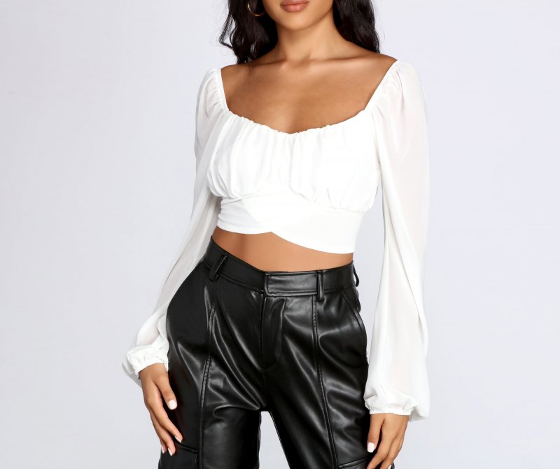 TableClothsUs Pretty Pleated Tie Waist Blouse