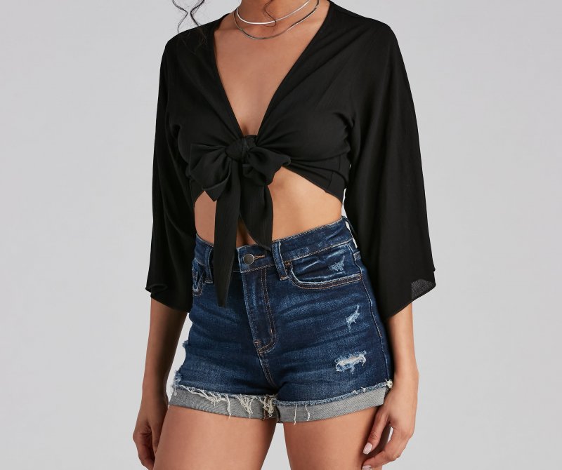 TableClothsUs Tied Up Kimono Sleeve Top