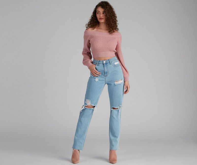 TableClothsUs Stay Cute Off-the-Shoulder Sweater