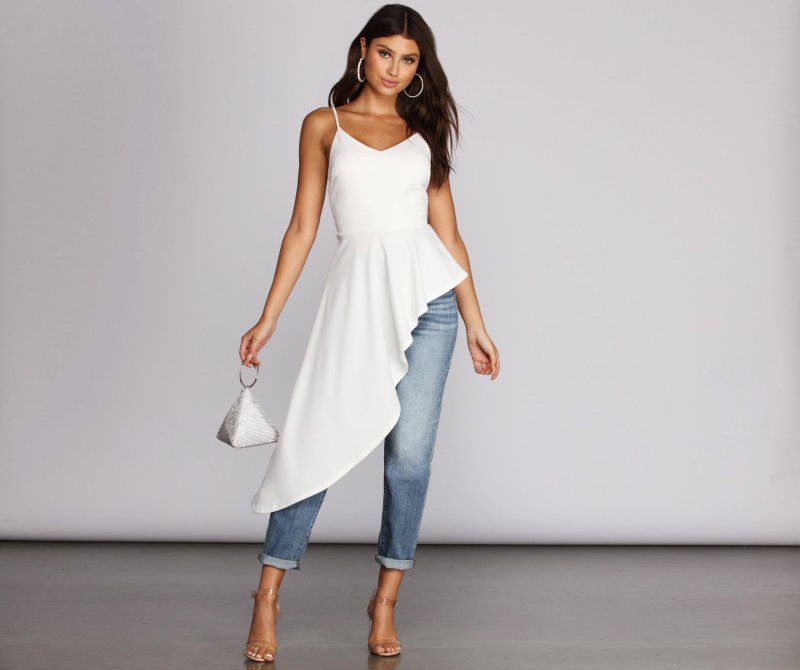 TableClothsUs Pretty In Peplum High Low Top