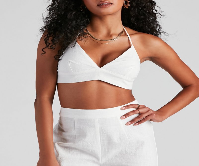 TableClothsUs Whisked Away Halter Crop Top