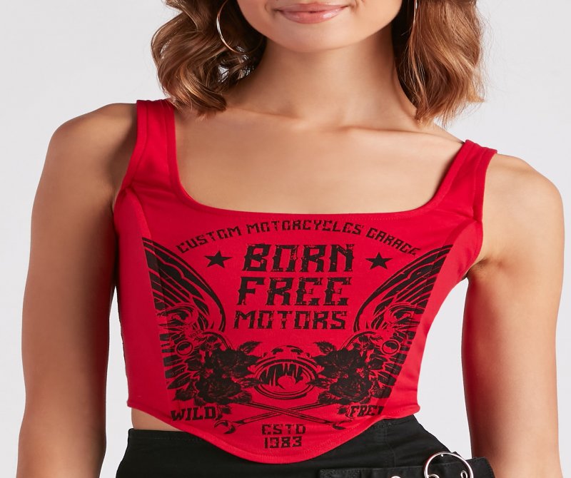 TableClothsUs Born Free Motor Graphic Bustier