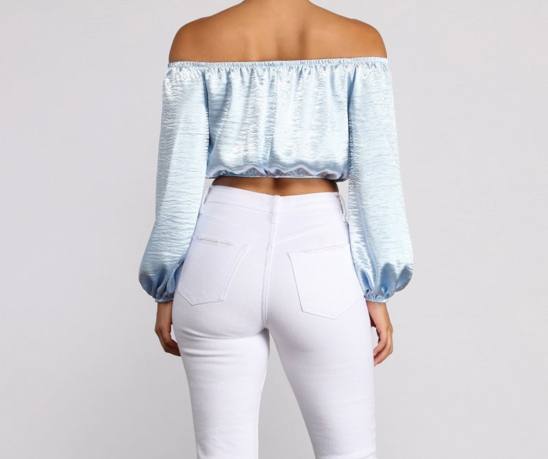 TableClothsUs Stunning Sophistication Satin Crop Top