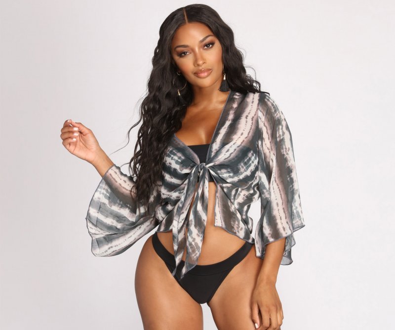 TableClothsUs Tie Dye Kimono Sleeve Top