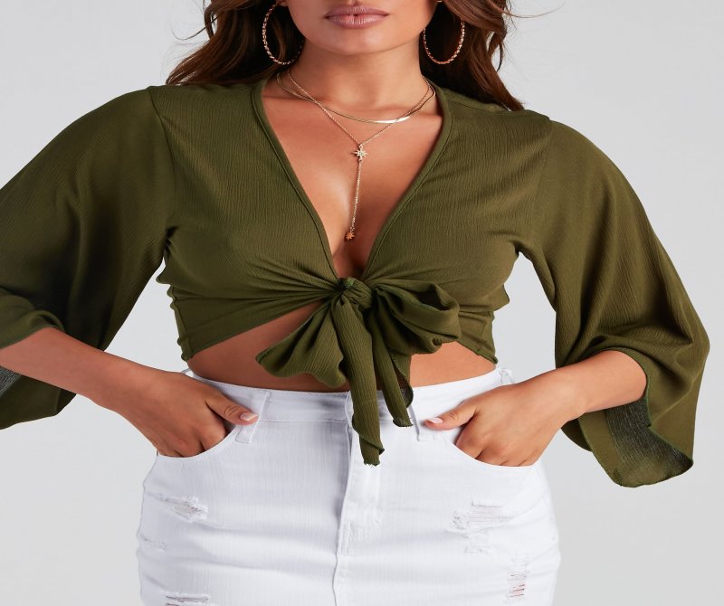 TableClothsUs Tied Up Kimono Sleeve Top