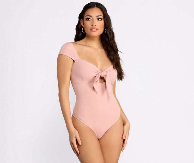 TableClothsUs Spring Time Chic Tie Front Bodysuit