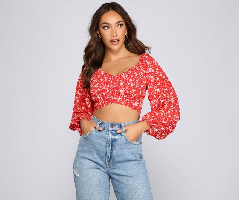 TableClothsUs Pretty Fab Off The Shoulder Ditsy Floral Top