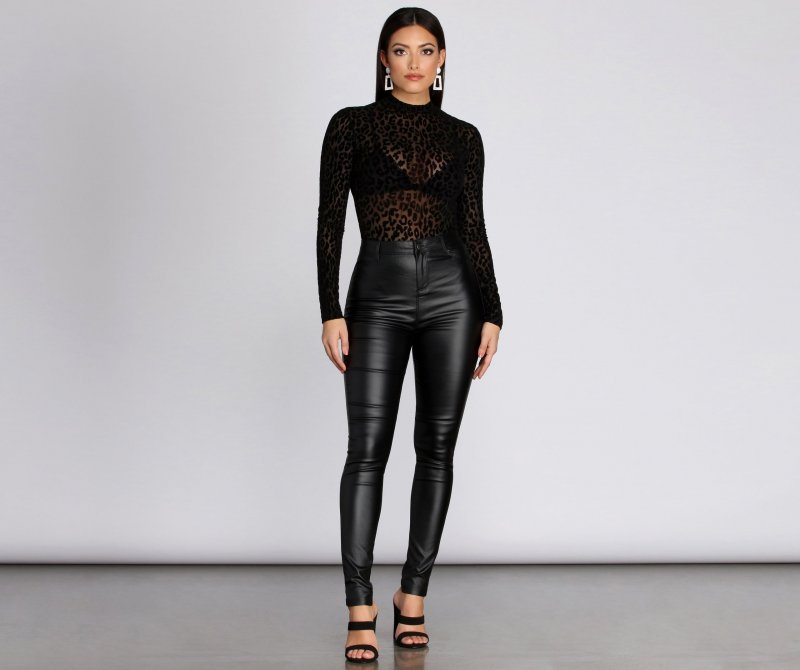 TableClothsUs Spot Me Leopard Bodysuit