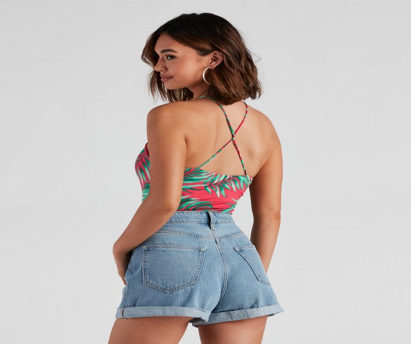 TableClothsUs Summer Sunset Halter Bodysuit