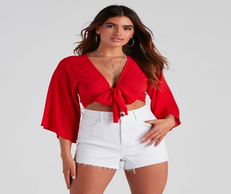 TableClothsUs Set Sail Tie-Front Crop Top