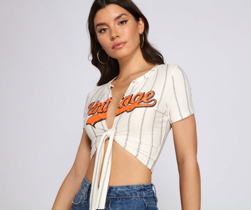 TableClothsUs So Vintage Graphic Baseball Top