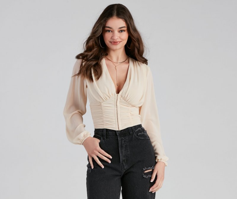 TableClothsUs Hooked On Fashion Chiffon Corset Top