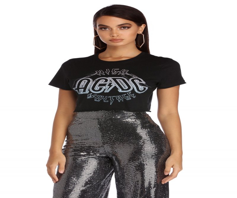 TableClothsUs High Voltage AC/DC Cropped Tee