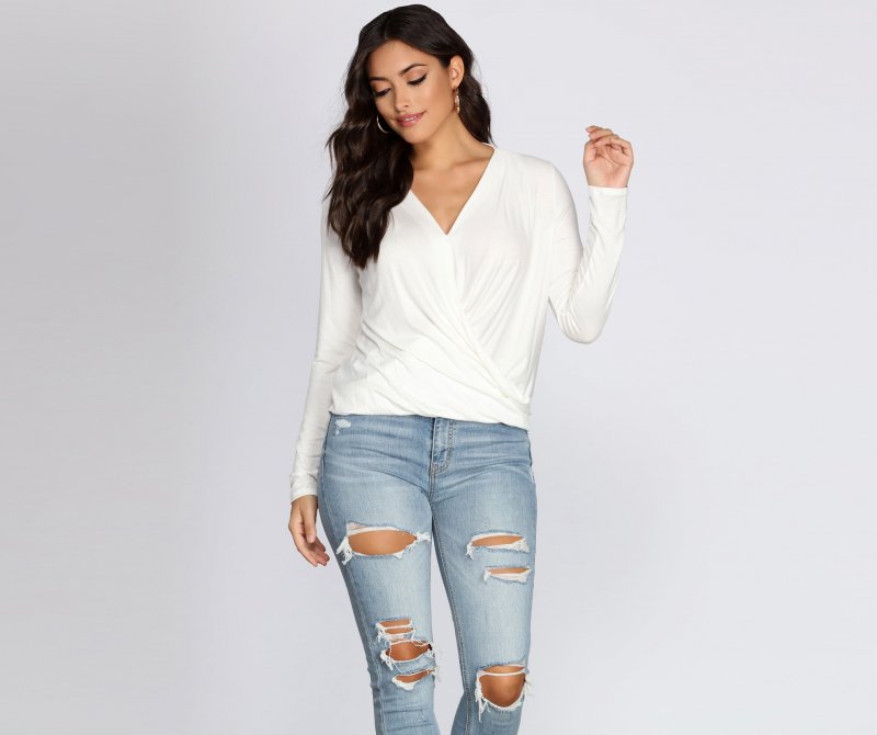 TableClothsUs Knit Wrap Front Blouse