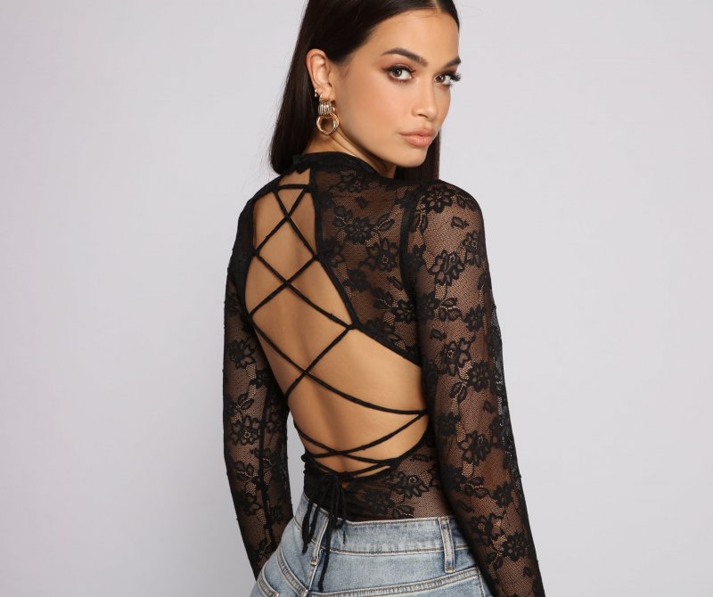 TableClothsUs Living For Lace Strappy Back Bodysuit