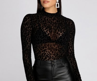 TableClothsUs Spot Me Leopard Bodysuit