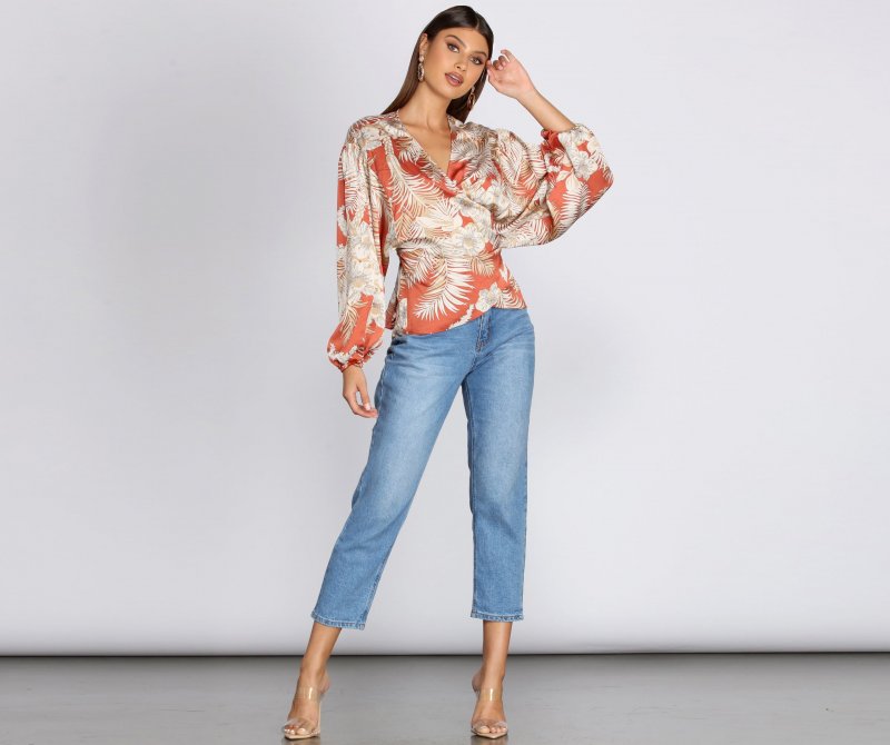 TableClothsUs Belted Wrap Front Blouse