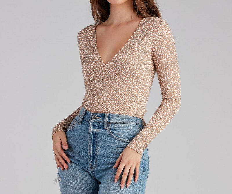 TableClothsUs Wild But Cute Leopard Wrap Top