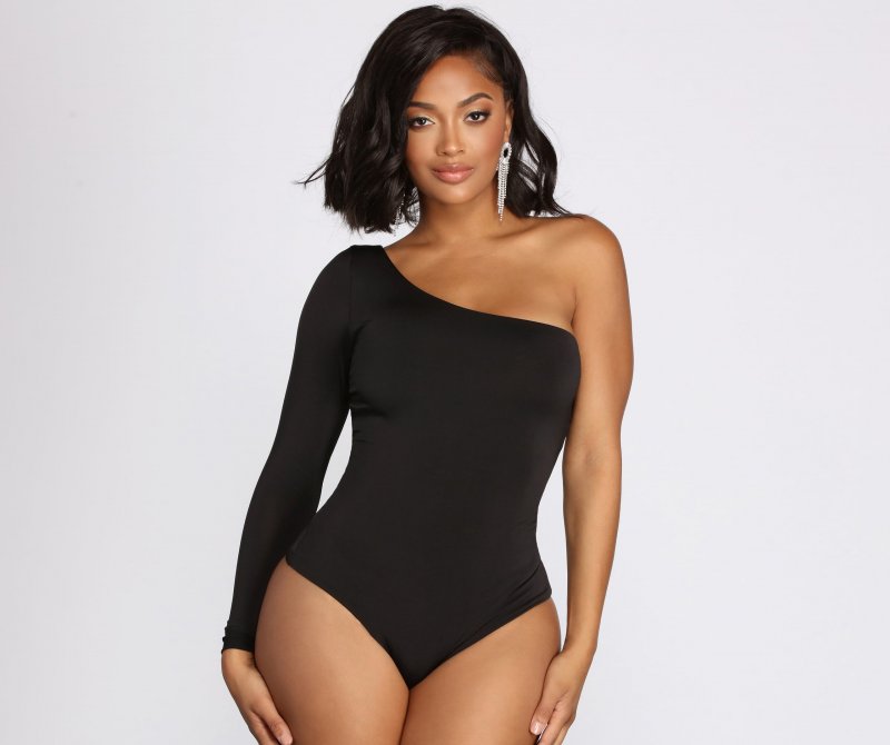 TableClothsUs Chic Vibes One Shoulder Bodysuit